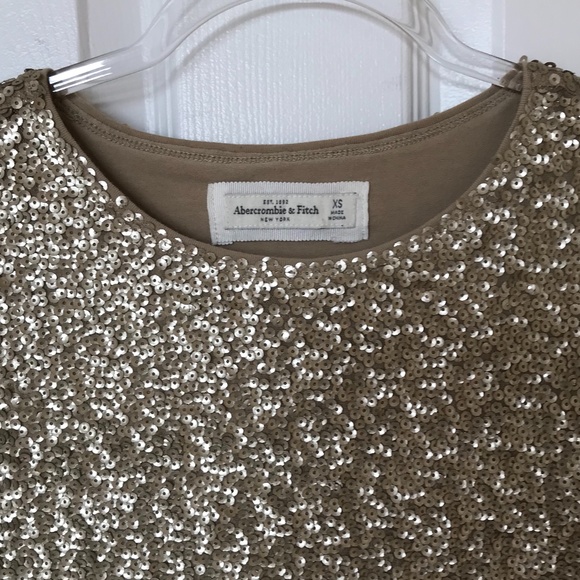 ABERCROMBIE & FITCH Gold Sequin Bodycon Dress XS - Picture 2 of 8